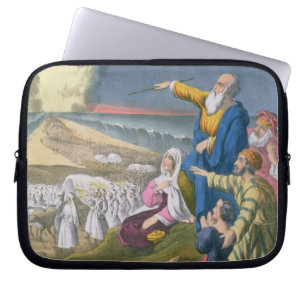 Protection Pour Ordinateur Portable Moïse séparant la Mer Rouge, d'une bible imprim