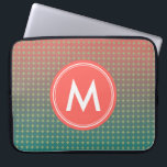 Protection Pour Ordinateur Portable Monogramme de mélange de couleur de coucher de sol<br><div class="desc">Rappelons l'été et un coucher de soleil sur la plage, cet élégant pochet pour ordinateur portable dispose d'un motif abstrait mêlant corail et turquoise. Personnalisez-le en remplaçant le texte de l'espace réservé. Pour plus d'options comme changer la police et sa taille, cliquez sur le bouton "Customiser". *Veuillez noter que le...</div>