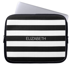 Protection Pour Ordinateur Portable Monogramme de très bon goût horizontal blanc noi