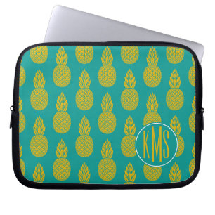 Protection Pour Ordinateur Portable Monogramme du fruit tropical   d'ananas