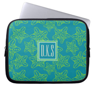 Protection Pour Ordinateur Portable Monogramme du motif   de foule d'étoiles de mer