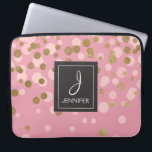 Protection Pour Ordinateur Portable Monogramme élégant de Confetti à huile rose et or<br><div class="desc">Coque Monogramme élégant Confetti Pink et Faux Gold. Ce coque peut être customisé pour inclure votre nom initial et votre nom complet.</div>