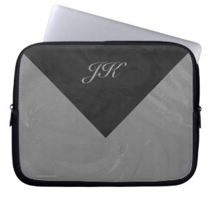 Protection Pour Ordinateur Portable Monogramme gris ardoise