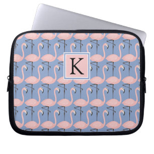 Protection Pour Ordinateur Portable Monogramme tendre du motif   de Flamant rose