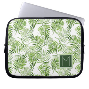 Protection Pour Ordinateur Portable Monogramme vert des palmettes