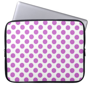 Protection Pour Ordinateur Portable Motif à points de polka violet