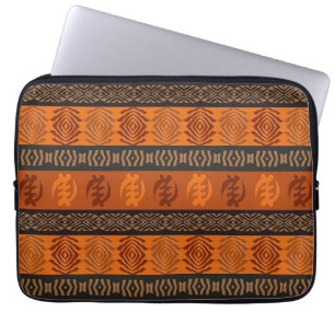 Protection Pour Ordinateur Portable Motif africain ethnique avec des simbols d'Adinkra