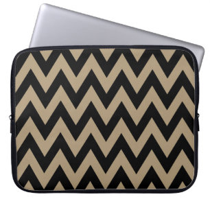 Protection Pour Ordinateur Portable Motif beige noir de Chevron