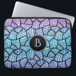 Protection Pour Ordinateur Portable Motif Black Swirls sur Parties scintillant colorée<br><div class="desc">Abstrait moderne noir tourbillonnant motif sans couture sur parties scintillant colorée et scintillant imprimé. Parties scintillant rose vert et bleu dégradé. monogramme personnalisable.</div>