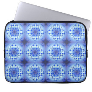 Protection Pour Ordinateur Portable Motif bleu géométrique ethnique abstrait