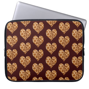 Protection Pour Ordinateur Portable Motif Carrelé Coeurs Giraffic