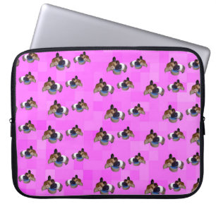 Protection Pour Ordinateur Portable Motif de cochons de Guinée rose, 15 pouces