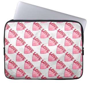 Protection Pour Ordinateur Portable Motif de coeur d'amour rose