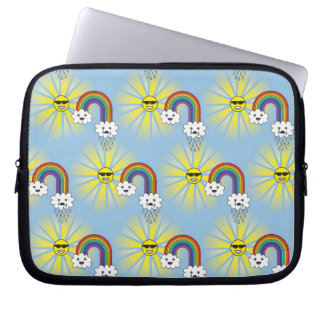 Protection Pour Ordinateur Portable Motif de nuage et d'arc-en-ciel de Kawaii Sun