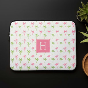 Protection Pour Ordinateur Portable Motif de palmiers roses et verts