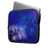 Protection Pour Ordinateur Portable Motif de pin d'hiver blanc bleu (devant gauche)