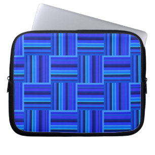 Protection Pour Ordinateur Portable Motif de tissage à bandes bleues