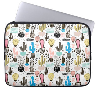 Protection Pour Ordinateur Portable Motif géométrique de cactus moderne