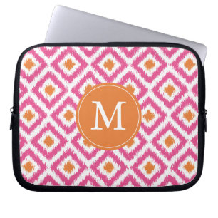 Protection Pour Ordinateur Portable Motif Ikat rose monogramme