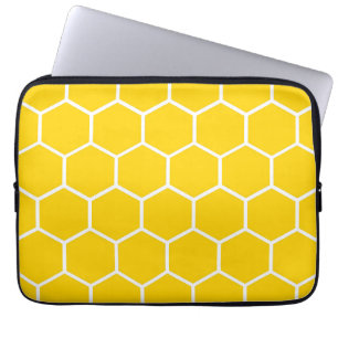 Protection Pour Ordinateur Portable Motif jaune de nid d'abeilles