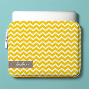Protection Pour Ordinateur Portable Motif Jaune Zig Zag Chevrons