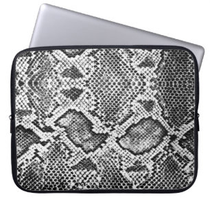 Protection Pour Ordinateur Portable Motif noir et blanc de peau de serpent