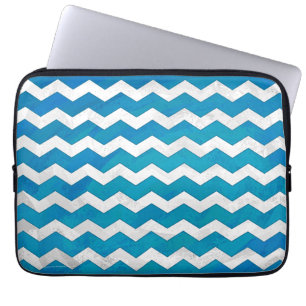 Protection Pour Ordinateur Portable Motif Ocean Blue Chevron