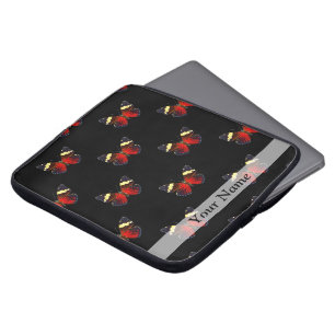 Protection Pour Ordinateur Portable Motif papillon rouge et noir