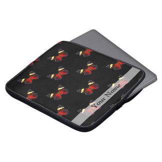 Protection Pour Ordinateur Portable Motif papillon rouge et noir