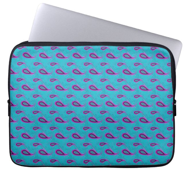 Protection Pour Ordinateur Portable Motif Peacock et Magenta Paisley (Devant)