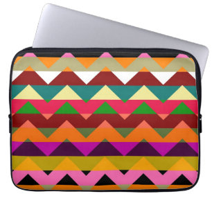 Protection Pour Ordinateur Portable Motif rayé chevron multicolore zigzag 12