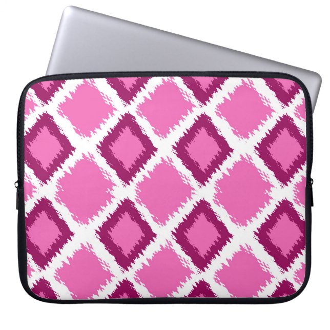 Protection Pour Ordinateur Portable Motif rose d'Ikat de diamant (Devant)
