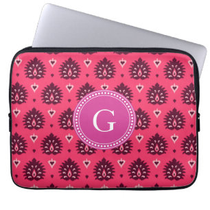 Protection Pour Ordinateur Portable Motif tribal d'ikat girly rouge-rose vintage