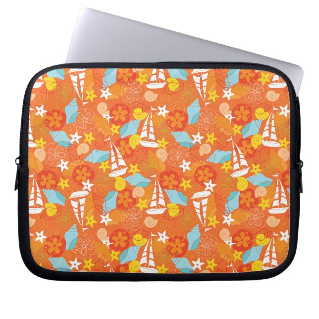 Protection Pour Ordinateur Portable Motif tropical de voilier (Devant)
