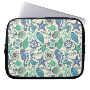 Protection Pour Ordinateur Portable Motif turquoise d'animaux de mer