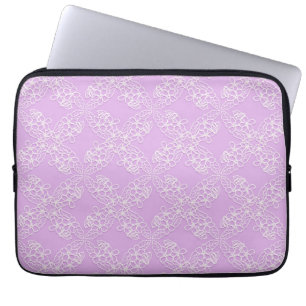 Protection Pour Ordinateur Portable motif violet floral de dentelle