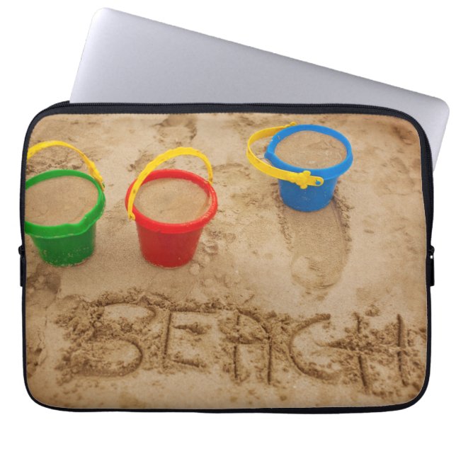 Protection Pour Ordinateur Portable Mots de sable de plage (Devant)