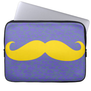 Protection Pour Ordinateur Portable Moustache jaune