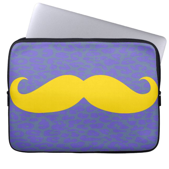 Protection Pour Ordinateur Portable Moustache jaune (Devant)