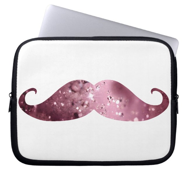 Protection Pour Ordinateur Portable Moustache rose drôle de Bling (Devant)