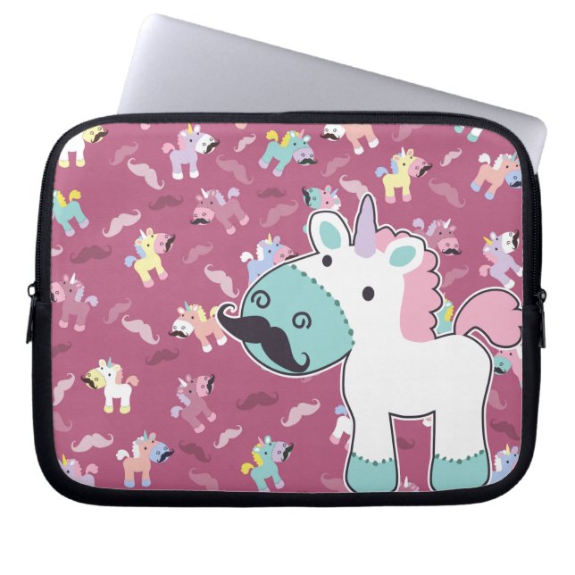 Protection Pour Ordinateur Portable Mustachio Unicornio (Devant)