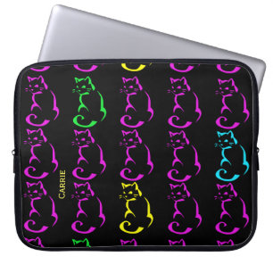 Protection Pour Ordinateur Portable Neon Cats Custom Laptop Case