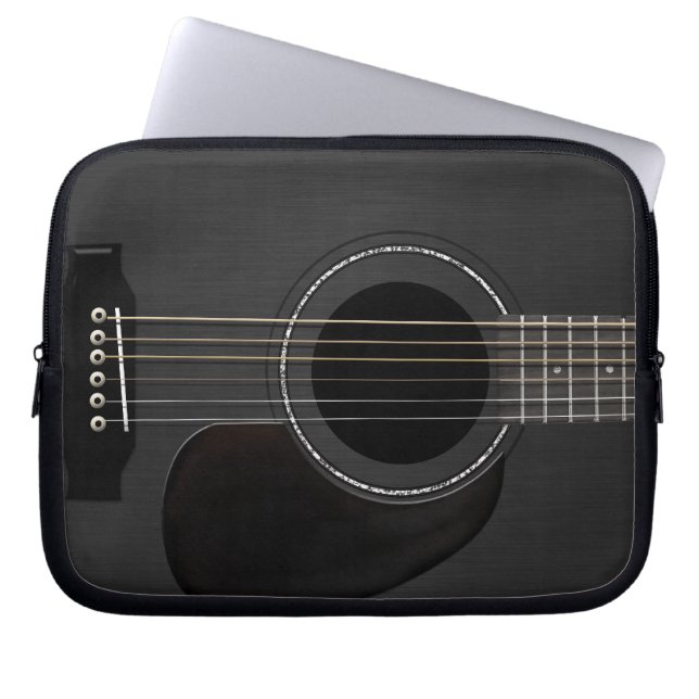 Protection Pour Ordinateur Portable Noir de guitare (Devant)