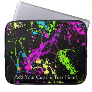 Protection Pour Ordinateur Portable Noir personnalisé/éclaboussure au néon