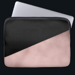 Protection Pour Ordinateur Portable noir rose d'or de faux moderne élégant géométrique<br><div class="desc">Conception élégante et de poussin représentant l'or rose de faux et les chiffres géométriques noirs.</div>