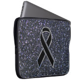 Protection Pour Ordinateur Portable Noir Sensibilisation au ruban Bleu (Devant droit)