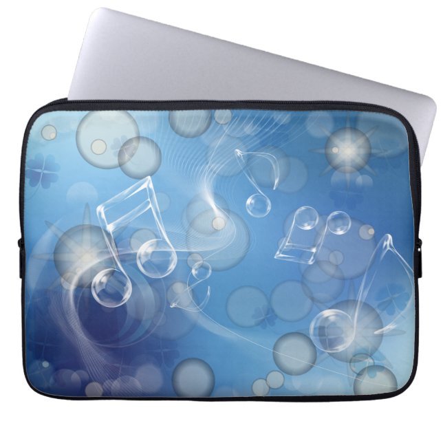 Protection Pour Ordinateur Portable Notes musicales en verre d'Imaginaire (Devant)
