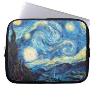 Protection Pour Ordinateur Portable Nuit étoilée Pixellée par Van Gogh