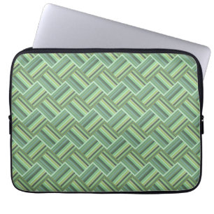 Protection Pour Ordinateur Portable Olive green stripes weave