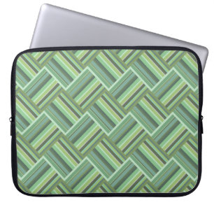 Protection Pour Ordinateur Portable Olive green stripes weave